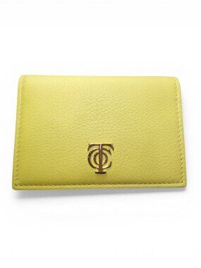 Tiffany & Co Pebbled Leather Card Holder Wallet Gold T Logo Colorblock NWT